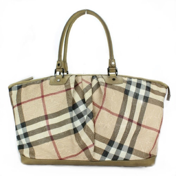 Burberry NovaCheck Embossed Floral Bag authentic - Picture 8 of 16